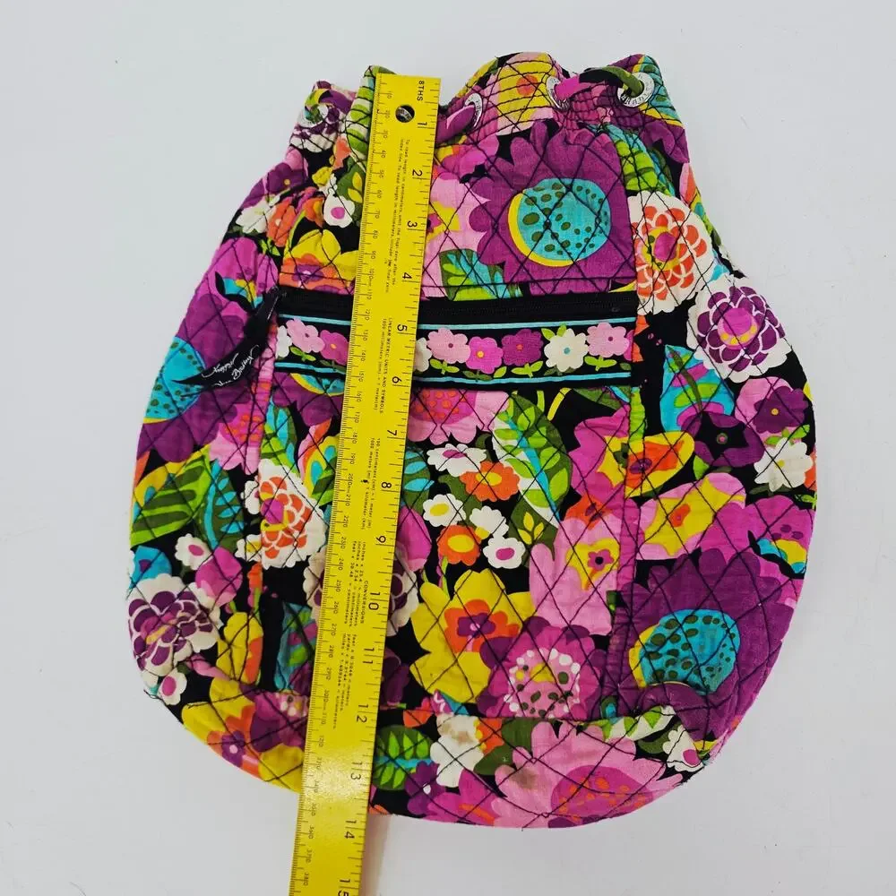Vera Bradley Multicolor Floral Bucket Backpack Retired Cotton Quilted Boho